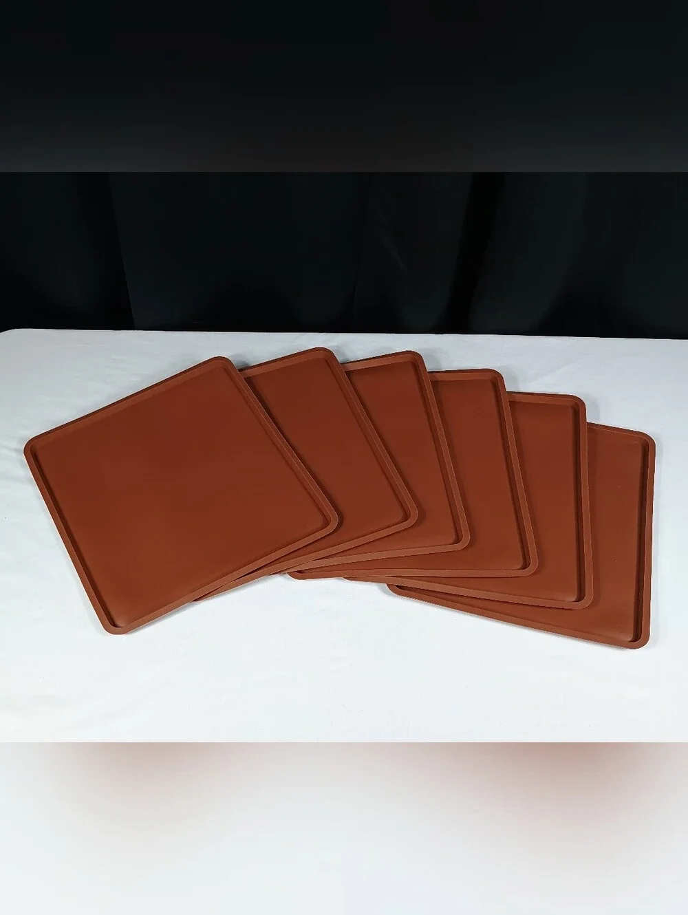 6 Silicone Food Dehydrator Sheets With Edge, Non Stick Tray Liners New